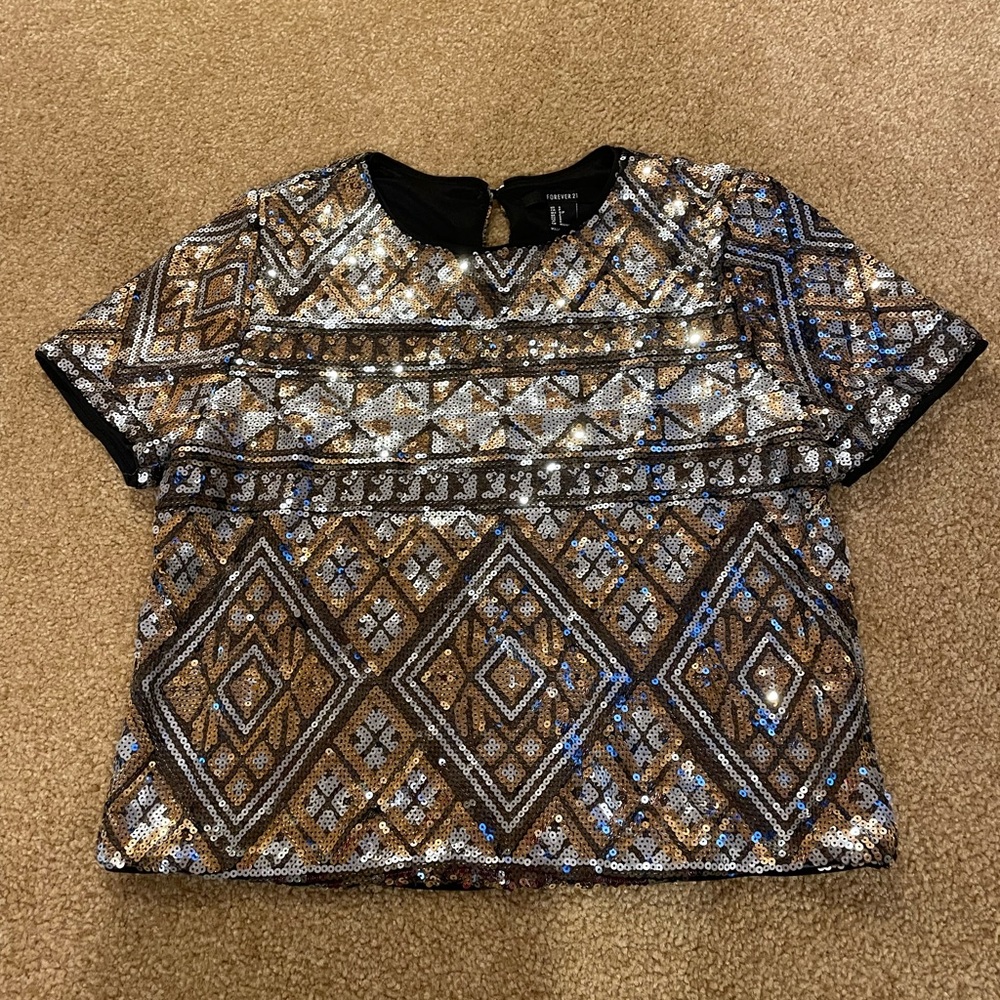 New Year’s Eve Forever 21 Sequin Crop Top